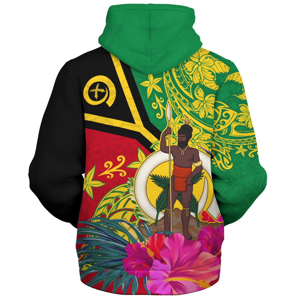 Vanuatu Sherpa Hoodie Flag Tribal Tropical Style