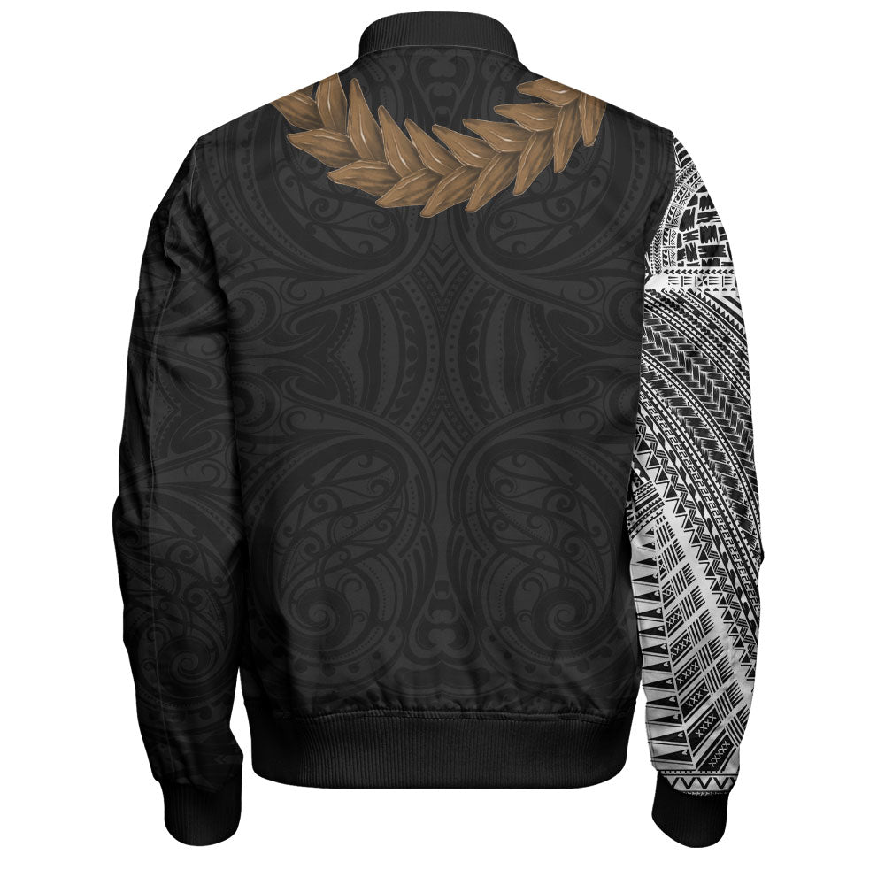 Samoa Bomber Jacket Tattoo Roman Reigns With Ula Fala Style Brown