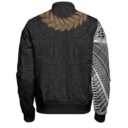 Samoa Bomber Jacket Tattoo Roman Reigns With Ula Fala Style Brown