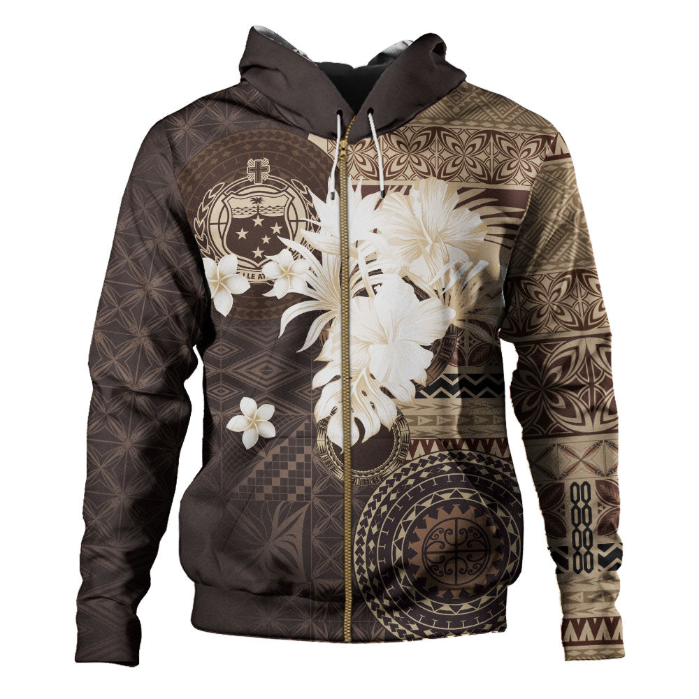 Samoa Hoodie Siapo Motif Print Fabric
