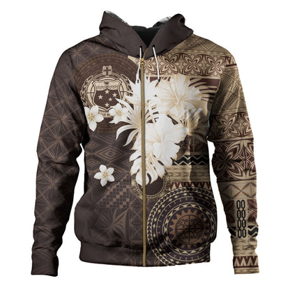 Samoa Hoodie Siapo Motif Print Fabric