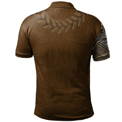 Samoa Polo Shirt Tattoo Roman Reigns With Ula Fala Style Brown