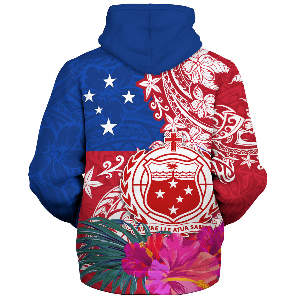 Samoa Sherpa Hoodie Flag Tribal Tropical Style