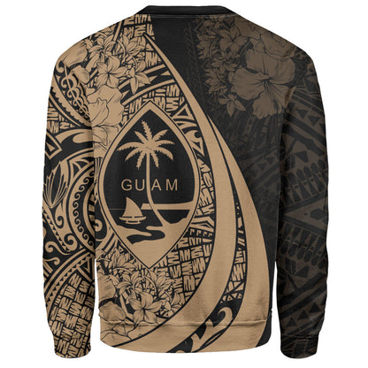Guam Sweatshirt Custom Hibiscus Flower Symbols Style