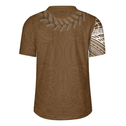 Samoa Rugby Jersey Tattoo Roman Reigns With Ula Fala Style Brown