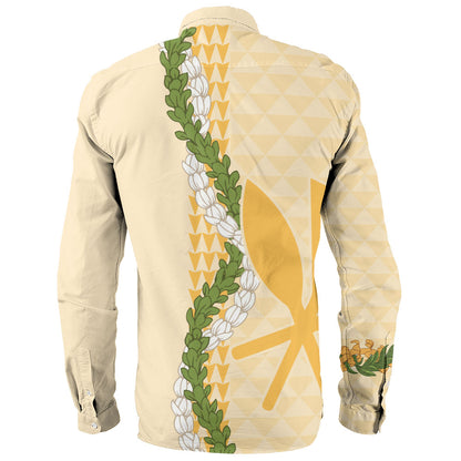 Hawaii Long Sleeve Shirt Kanaka Maoli Puakenikeni Maile Flower Lei