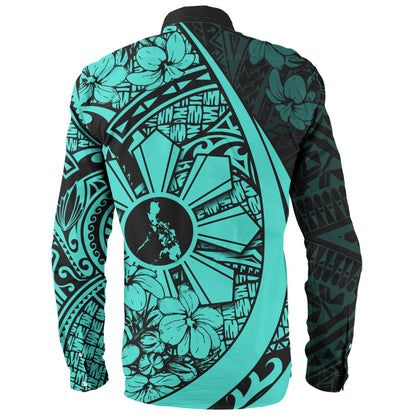 Philippines Filipinos Long Sleeve Shirt Custom National Sampaguita Flower Symbols Style