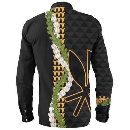 Hawaii Long Sleeve Shirt Kanaka Maoli Puakenikeni Maile Flower Lei