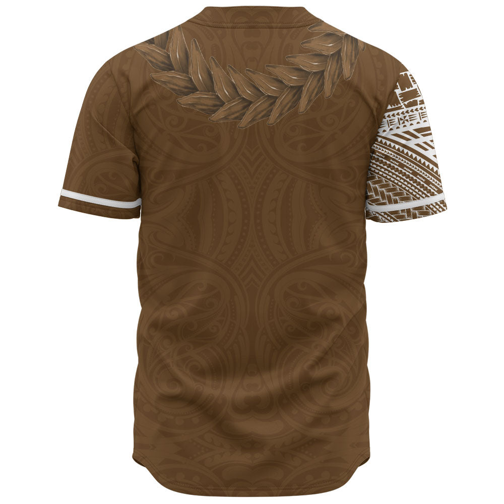 Samoa Baseball Shirt Tattoo Roman Reigns With Ula Fala Style Brown