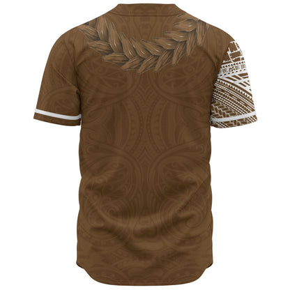 Samoa Baseball Shirt Tattoo Roman Reigns With Ula Fala Style Brown