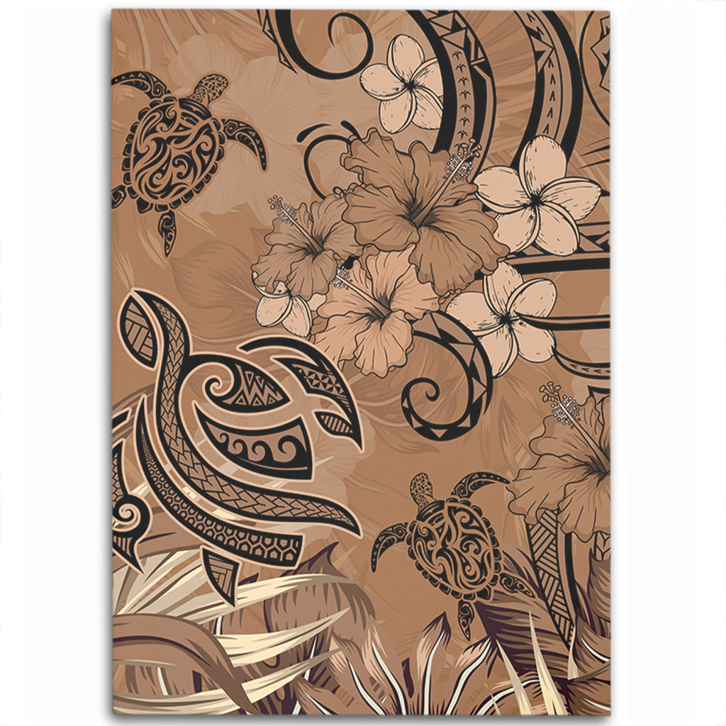 Hawaii Area Rug Polynesian Turtle Tattoo Tropical Elements