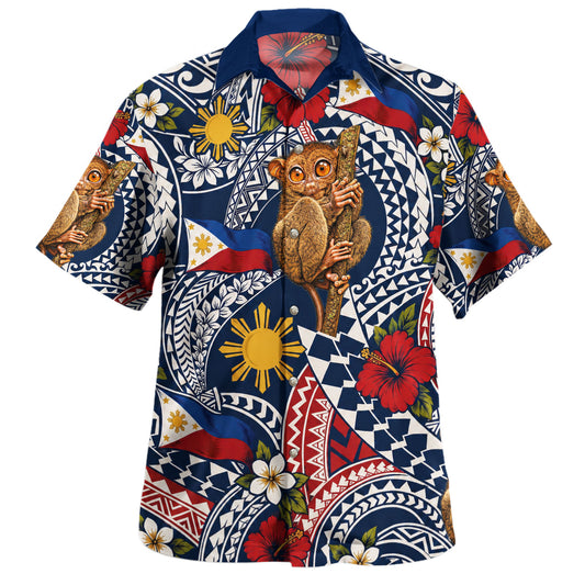 Philippines Filipinos Hawaiian Shirt Tarsier Monkey Sun Flag Floral Tribal Style