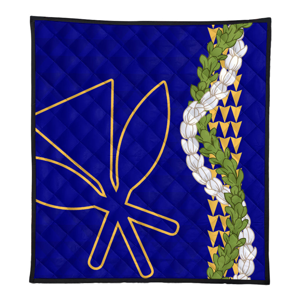 Hawaii Premium Quilt Kanaka Maoli Puakenikeni Maile Flower Lei