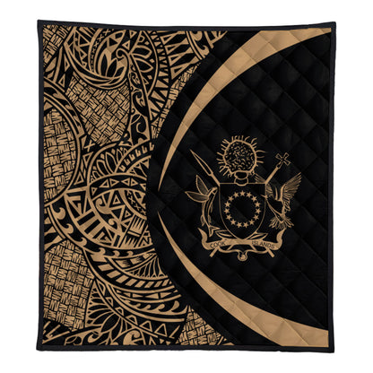 Cook Islands Premium Quilt Lauhala Gold Circle Style