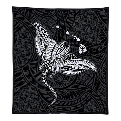 Hawaii Premium Quilt Hawaiian Map Polynesian Tribal Ray Tattoo