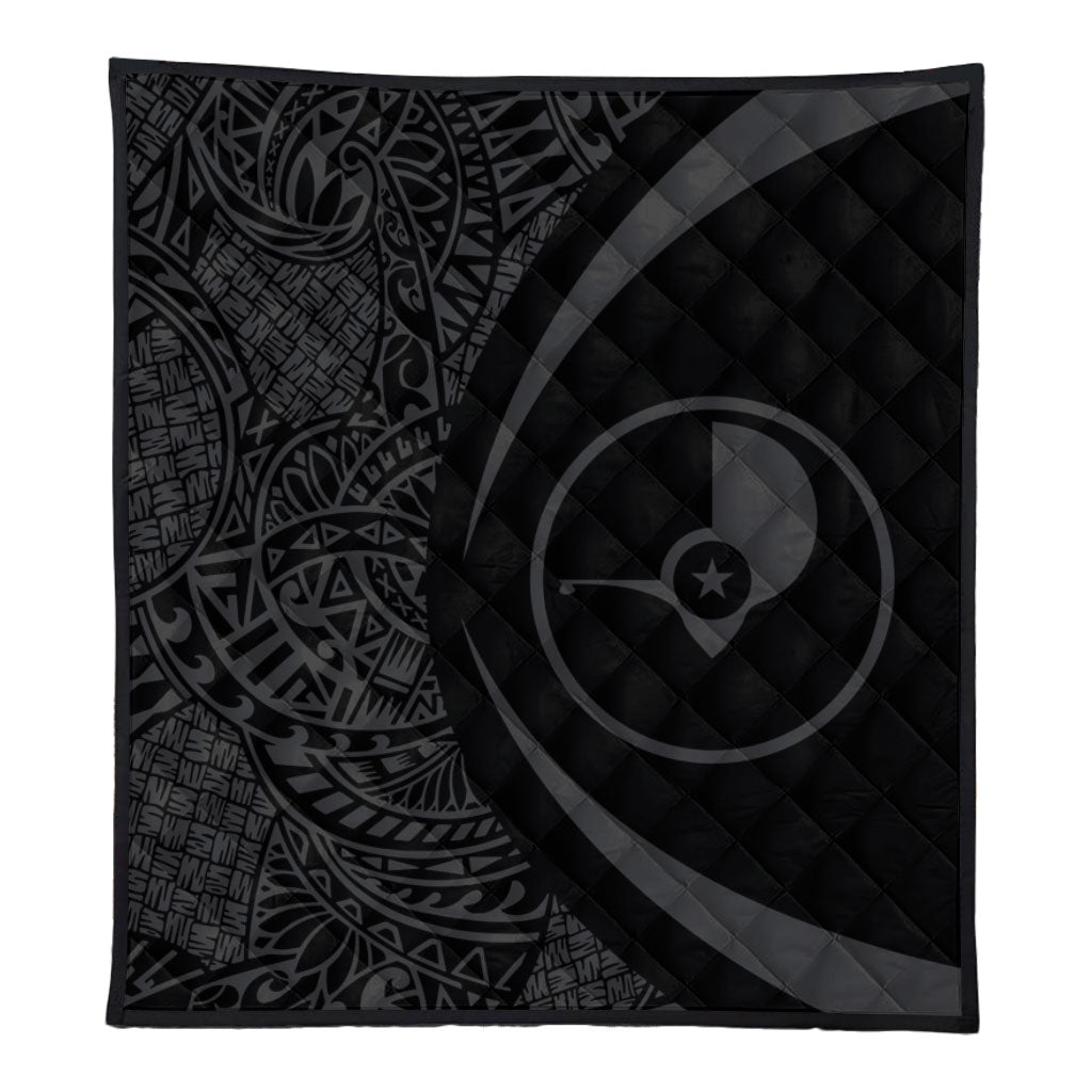 Yap State Premium Quilt Lauhala Gray Circle Style