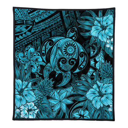 Hawaii Premium Quilt Tribal Polynesia Sea Turtle Design Pacific Dream
