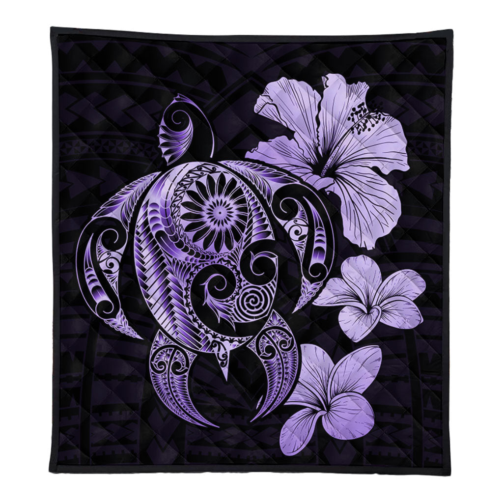 Hawaii Premium Quilt Hibiscus Plumeria Mix Polynesian Turtle