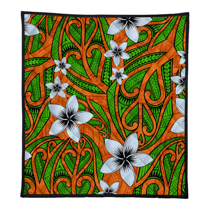 New Zealand Premium Quilt Maori Pattern Plumeria