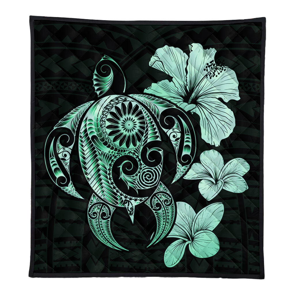 Hawaii Premium Quilt Hibiscus Plumeria Mix Polynesian Turtle