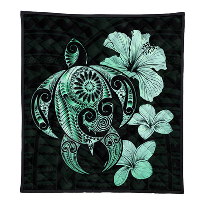 Hawaii Premium Quilt Hibiscus Plumeria Mix Polynesian Turtle