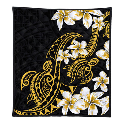 Hawaii Premium Quilt Polynesian Tribal Tattoo Plumeria Flower