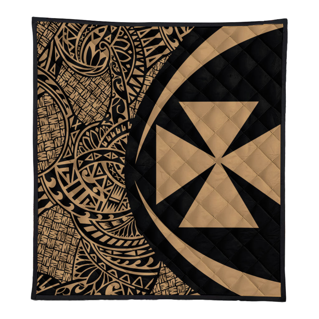 Wallis And Futuna Premium Quilt Lauhala Gold Circle Style