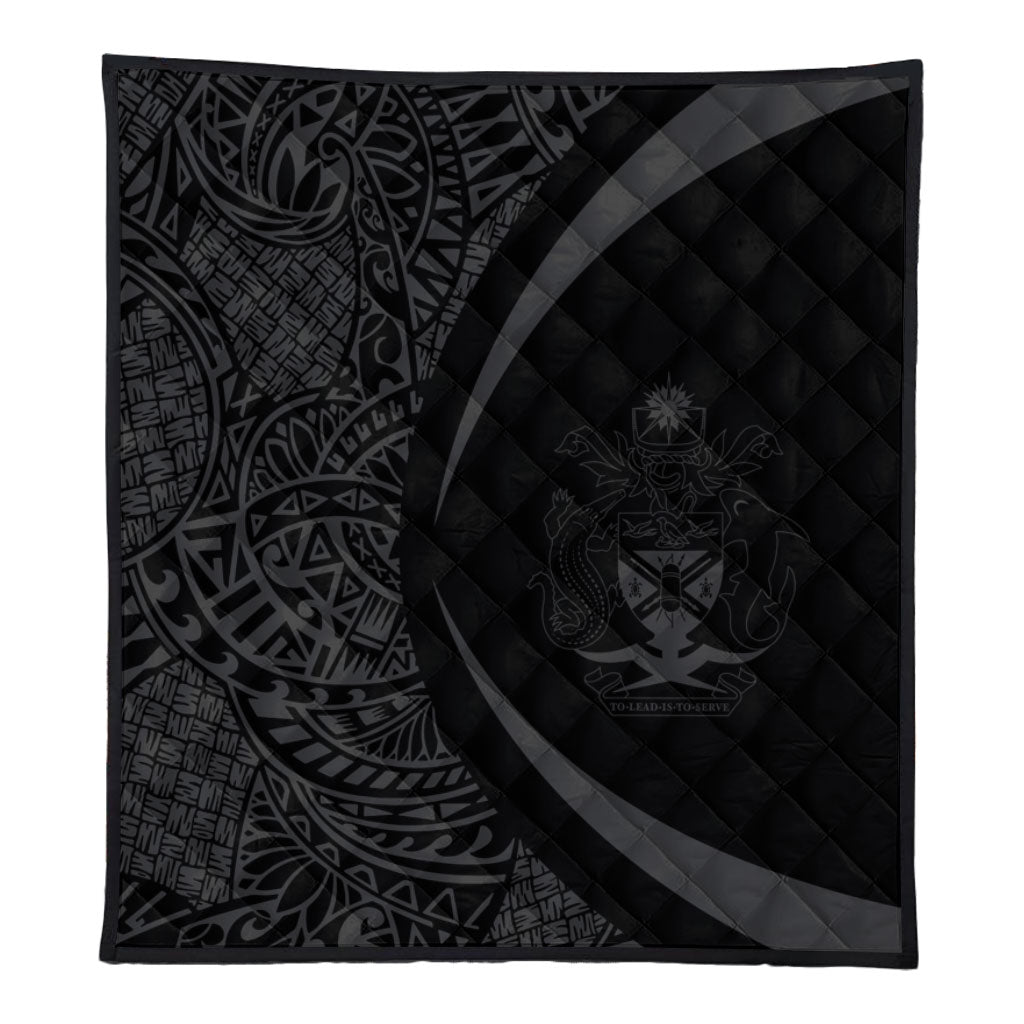 Solomon Islands Premium Quilt Lauhala Gray Circle Style