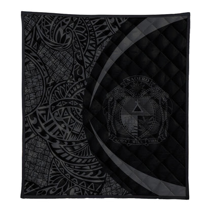 Nauru Premium Quilt Lauhala Gray Circle Style