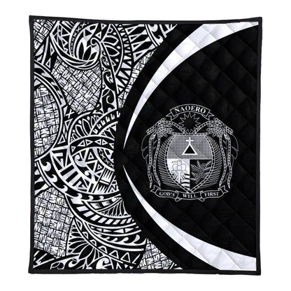 Nauru Premium Quilt Lauhala White Circle Style