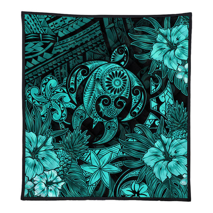 Hawaii Premium Quilt Tribal Polynesia Sea Turtle Design Pacific Dream