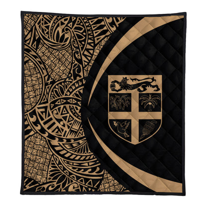Fiji Premium Quilt Lauhala Gold Circle Style