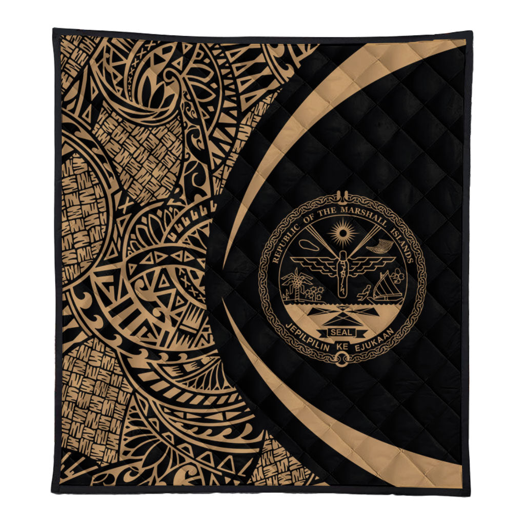Marshall Islands Premium Quilt Lauhala Gold Circle Style