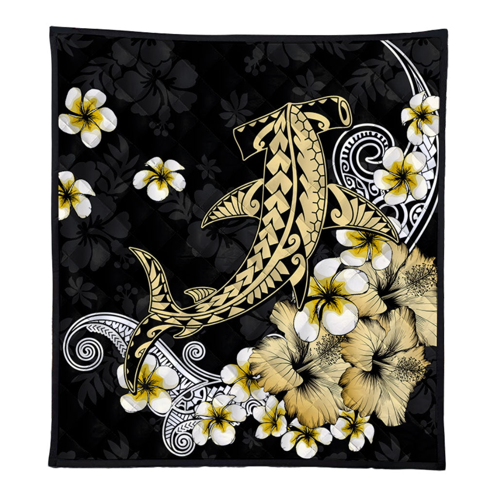 Hawaii Premium Quilt Hammerhead Shark Gold Tropical