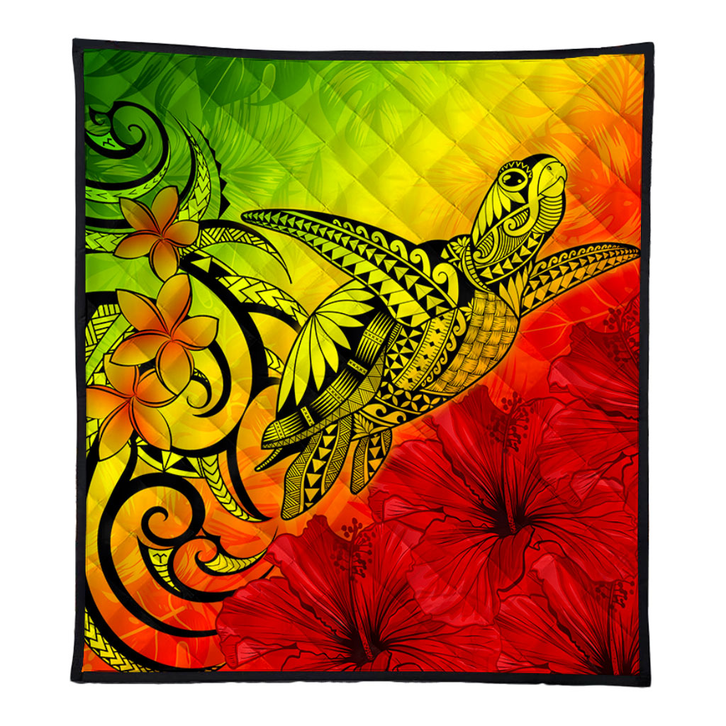 Hawaii Premium Quilt Tribal Polynesia Tropical Hibiscus Flower