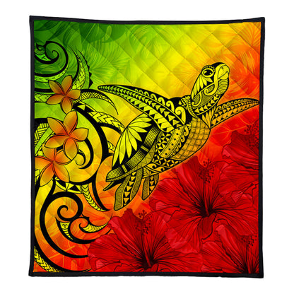 Hawaii Premium Quilt Tribal Polynesia Tropical Hibiscus Flower
