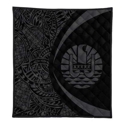 French Polynesia Premium Quilt Lauhala Gray Circle Style