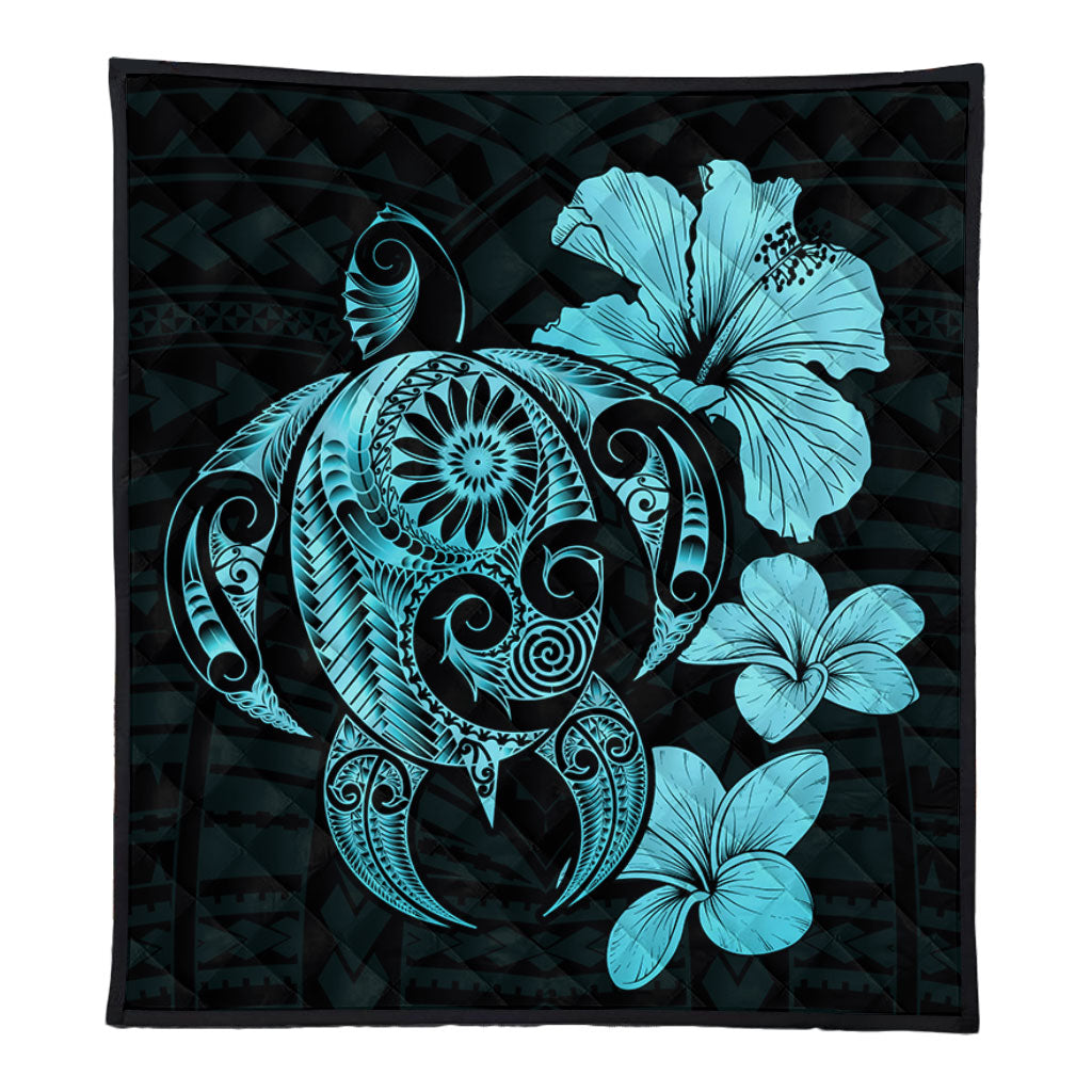 Hawaii Premium Quilt Hibiscus Plumeria Mix Polynesian Turtle