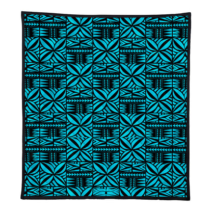 Samoa Premium Quilt Design Stretch Print Fabric Turquoise