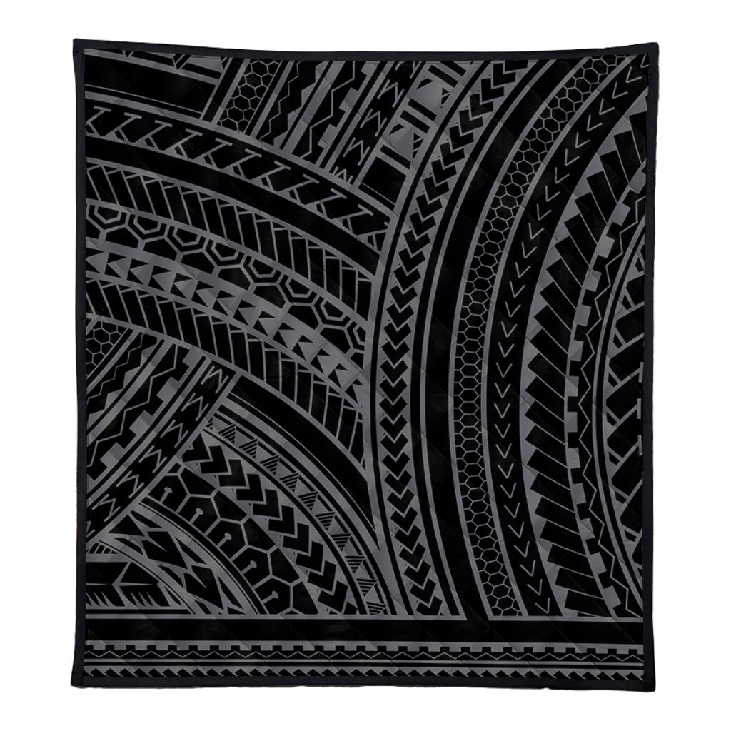 Hawaii Premium Quilt Polynesia Pattern Gray