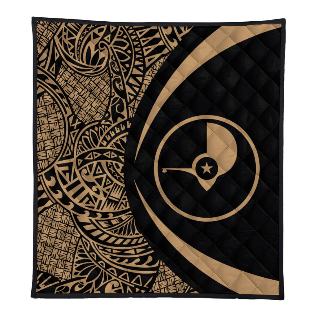 Yap State Premium Quilt Lauhala Gold Circle Style