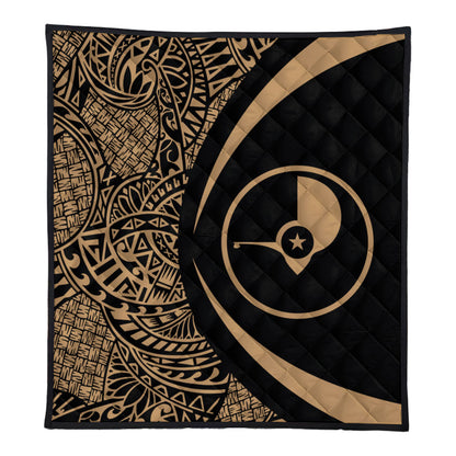 Yap State Premium Quilt Lauhala Gold Circle Style