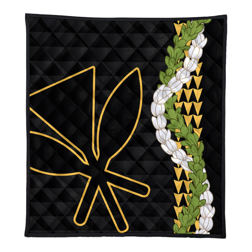 Hawaii Premium Quilt Kanaka Maoli Puakenikeni Maile Flower Lei