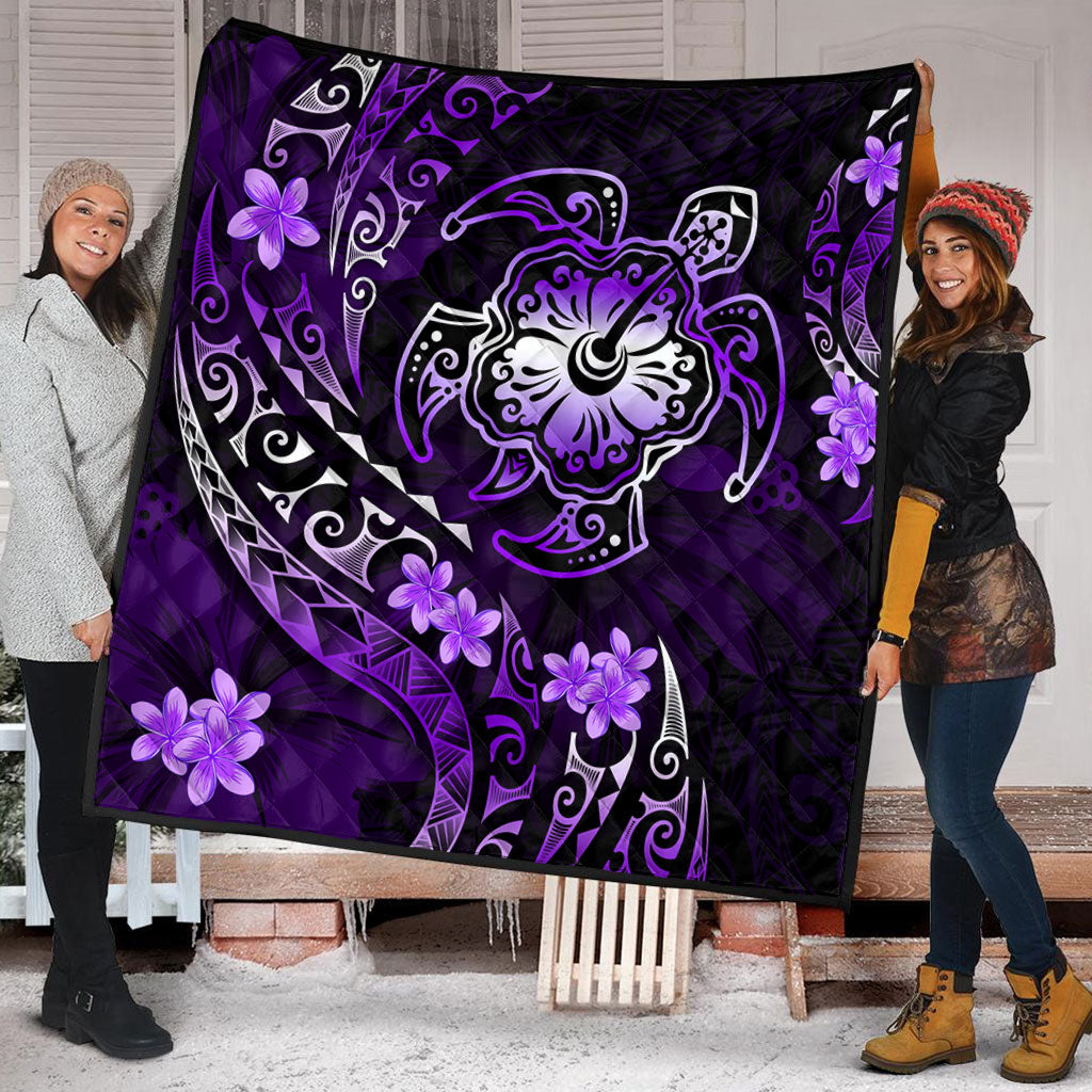 Hawaii Premium Quilt Kanaka Maoli Map With Turtle Tribal Polynesia Tattoo Luxury Design