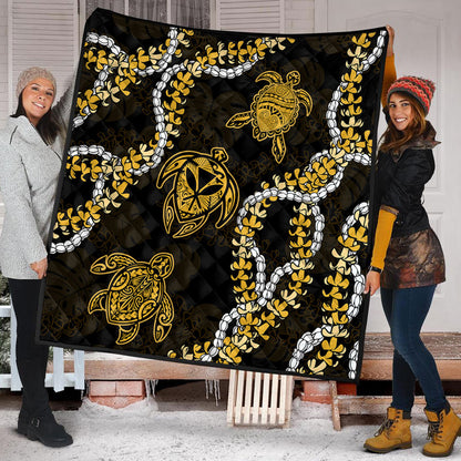 Hawaii Premium Quilt Kanaka Maoli Floral Puakenikeni Lei