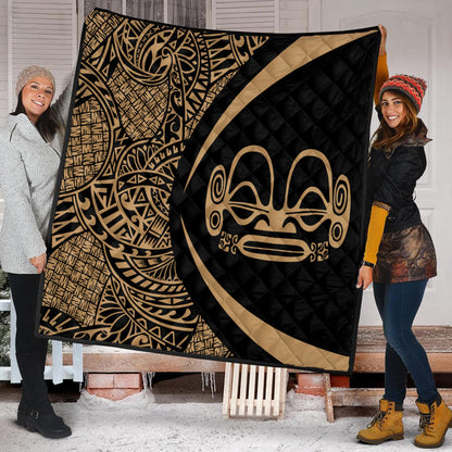 Marquesas Islands Premium Quilt Lauhala Gold Circle Style