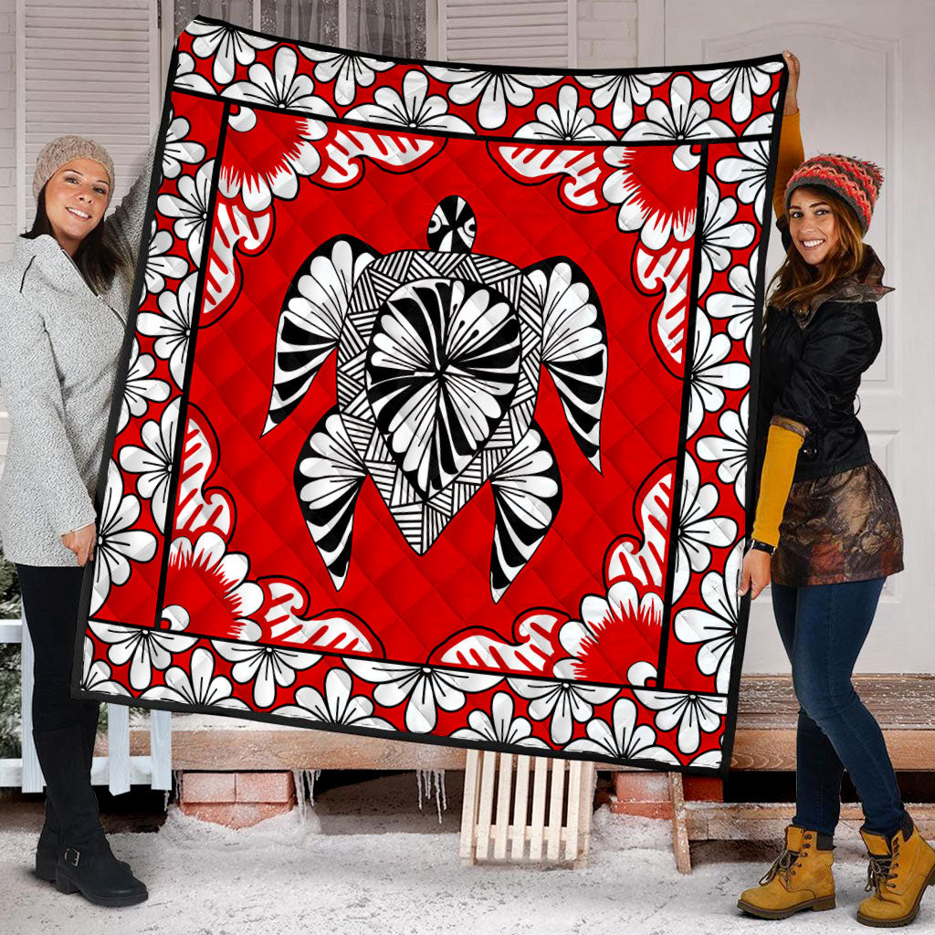 Tonga Premium Quilt Tapa Turtle Design