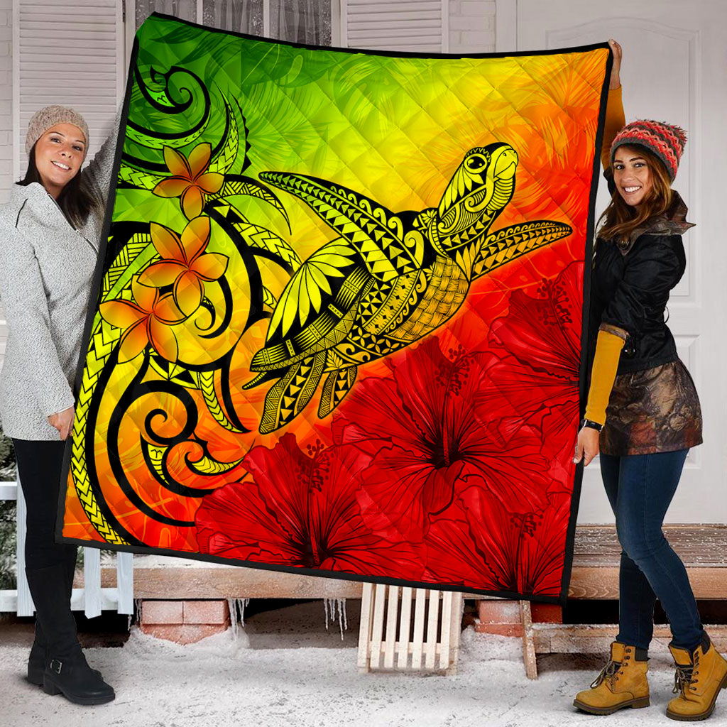 Hawaii Premium Quilt Tribal Polynesia Tropical Hibiscus Flower