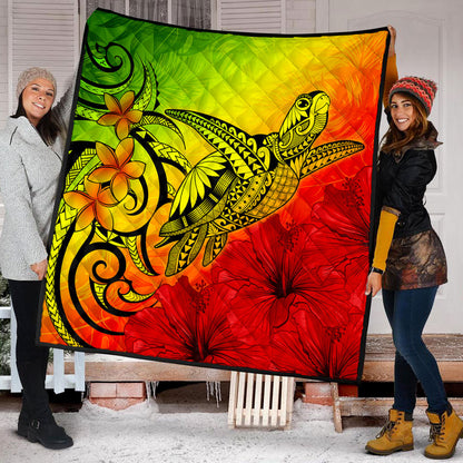Hawaii Premium Quilt Tribal Polynesia Tropical Hibiscus Flower