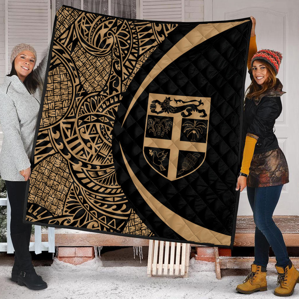 Fiji Premium Quilt Lauhala Gold Circle Style
